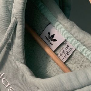 Adidas light turquoise crop hoodie